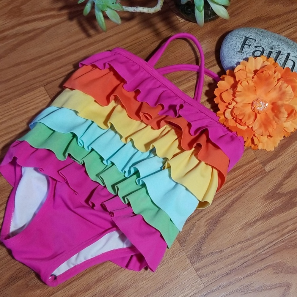 Baby gap swim suit an flower